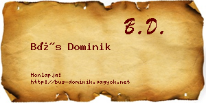 Bús Dominik névjegykártya